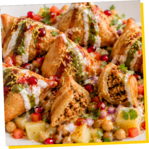 Chicken Samosa Chaat